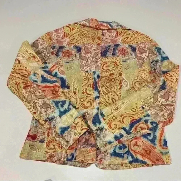 Bentley A Paisley Print Corduroy Blazer Size 10 - Picture 2 of 5